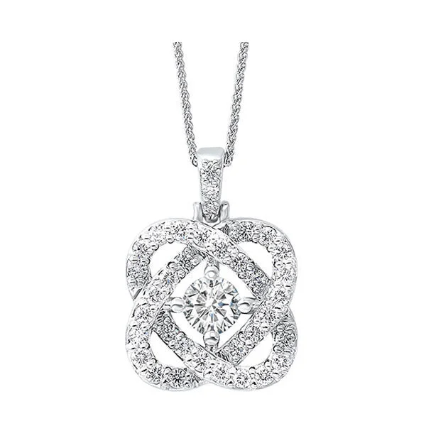 gold letter pendant necklace-14KT WHITE GOLD DIAMOND (1CTW) PENDANT