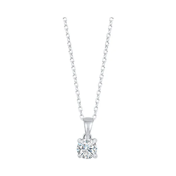 engraved name tag necklace-14KT WHITE GOLD DIAMOND (1/2CTW) PENDANT