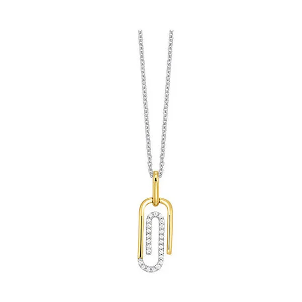 birthstone charm bar necklace-10KT YELLOW GOLD DIAMOND (1/10 CTW) PENDANT