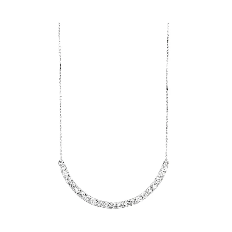 geometric gold necklace-14KT WHITE GOLD DIAMOND (1/2CTW) PENDANT