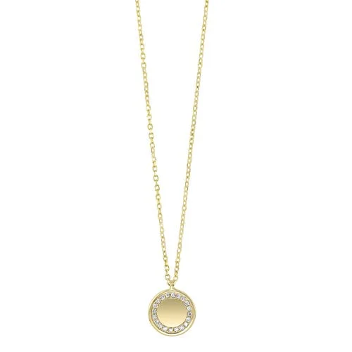 unique charm pendant necklace-Diamond Eternity Halo Pendant Necklace In Yellow Gold (0.06ctw)