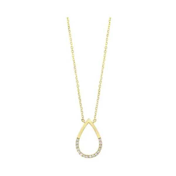 handmade gold pendant necklace-14KT YELLOW GOLD DIAMOND (1/12 CTW) PENDANT