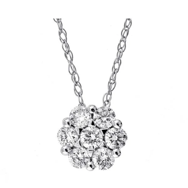 double gemstone necklace-14Kt White Gold Diamond (1/4Ctw) Pendant