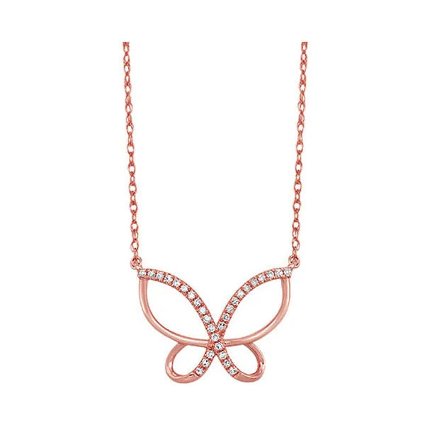 simple pendant necklace with initials-10KT ROSE GOLD DIAMOND (1/10 CTW) PENDANT