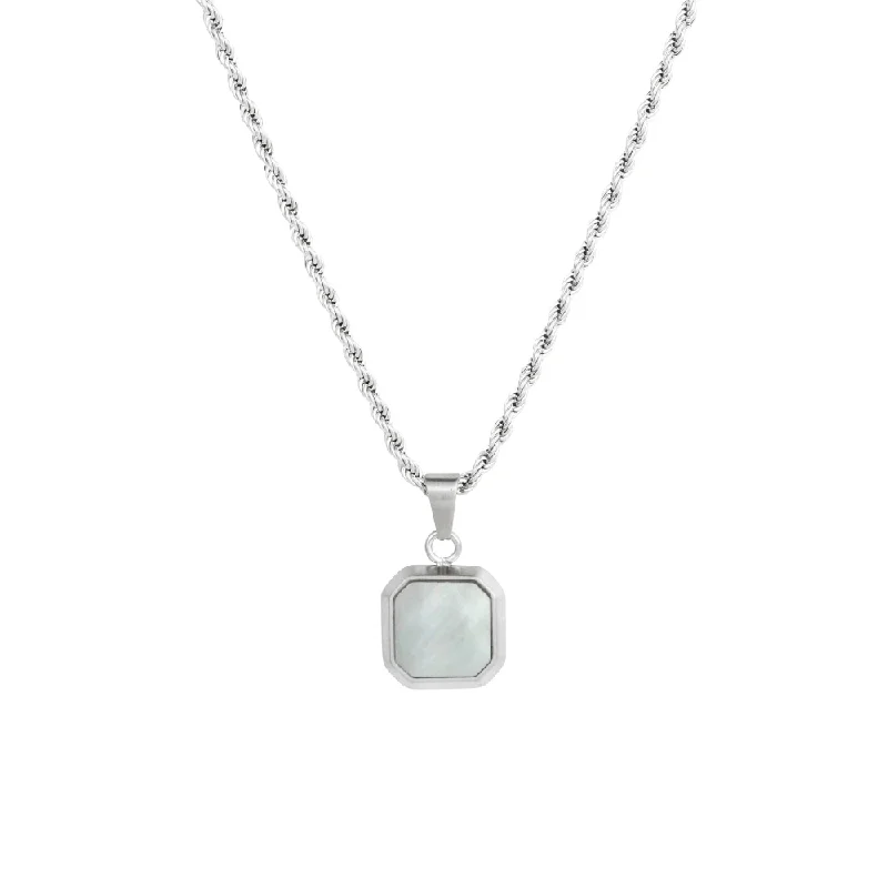 pearl chain necklace-Pearl Pendant - Silver