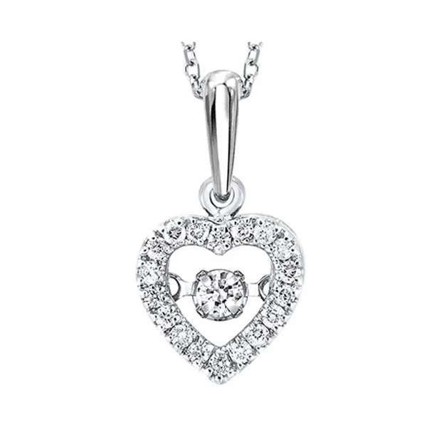 retro style necklace-10KT WHITE GOLD DIAMOND (1/5CTW) PENDANT