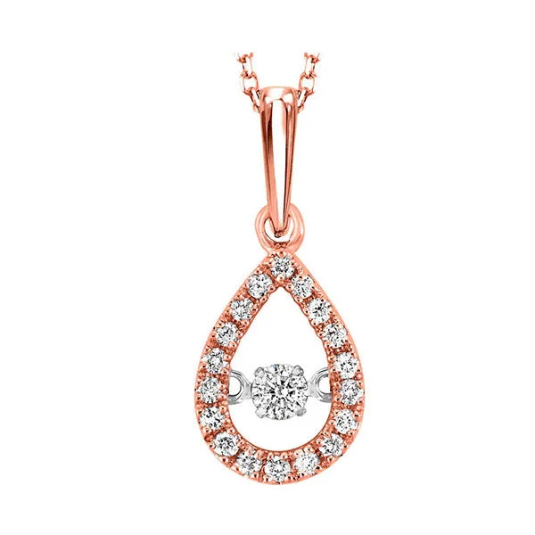 engraved pendant necklace for women-10KT ROSE GOLD DIAMOND (1/5CTW) PENDANT