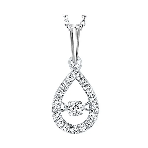 luxury gemstone necklace-10KT WHITE GOLD DIAMOND (1/5CTW) PENDANT