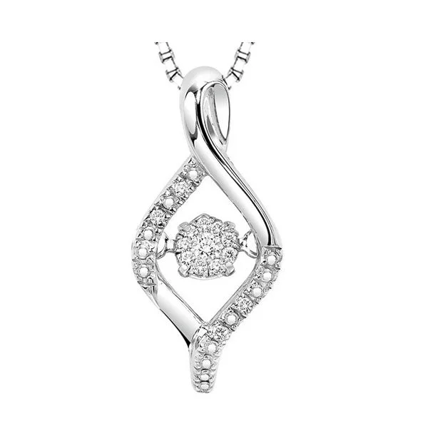 custom silver pendant necklace-SILVER DIAMOND (1/20 CTW) PENDANT