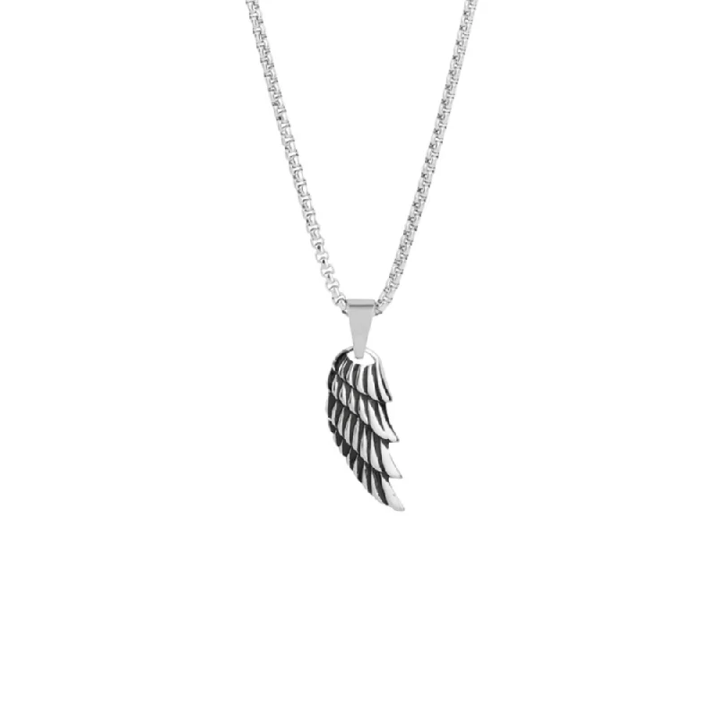 personalized charm necklace-Wing Pendant - Silver