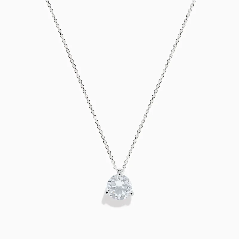 dainty chain pendant necklace-Reverie 14K White Gold 1.00ct Lab Grown Diamond Pendant