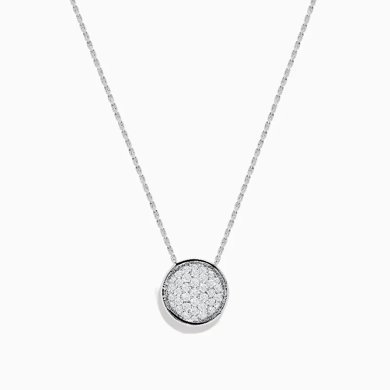 moonstone charm necklace-Pave Classica 14K White Gold Diamond Necklace