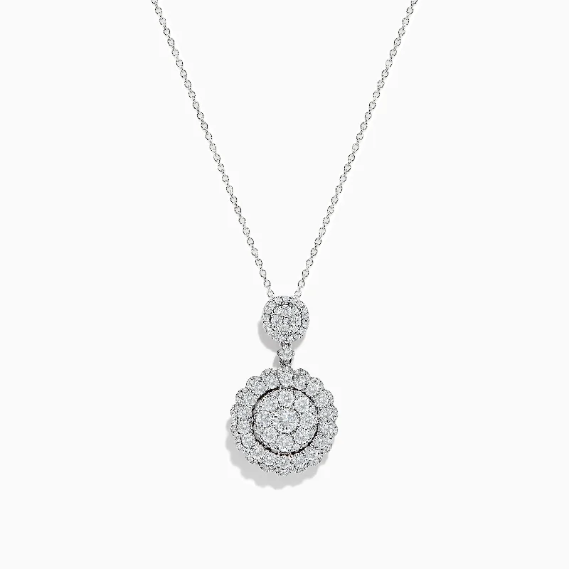 golden angel pendant necklace-Pave Classica 14K White Gold Diamond Pendant