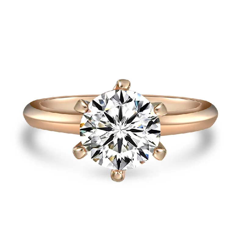 wedding rings with diamond halo settings-2 Carat Solitaire Engagement Ring