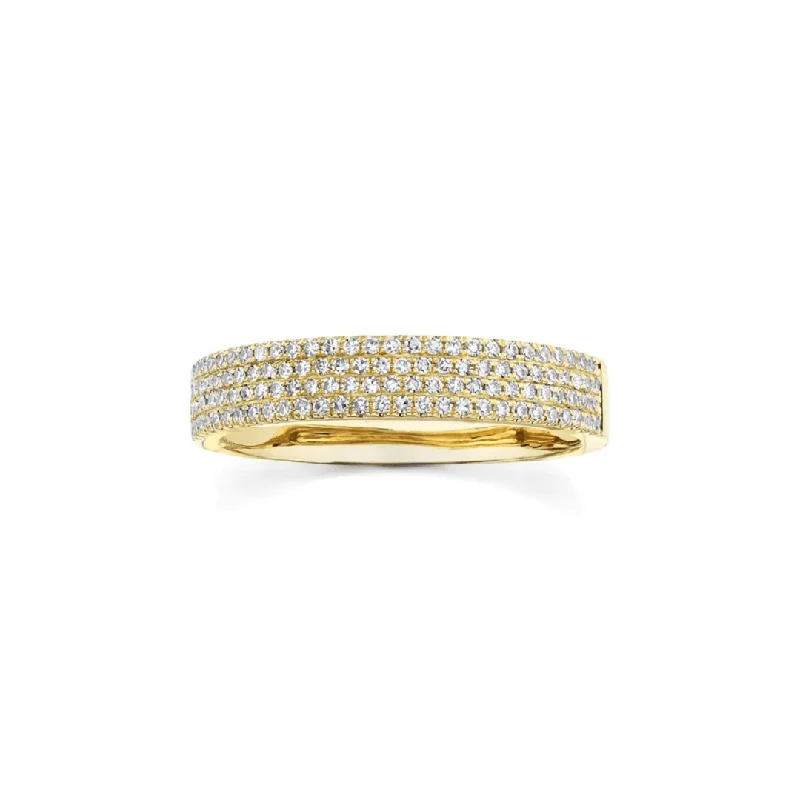 gold rings for men with black diamonds-4 Row Pave Band