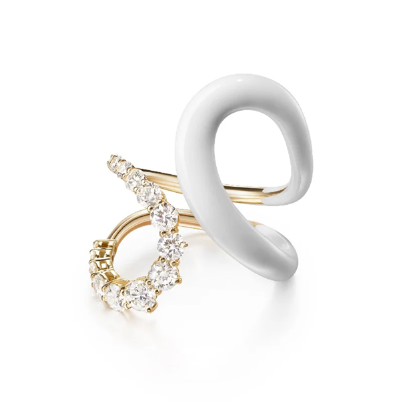 women’s bridal rings with diamonds-ARIA JANE RING (Enamel)