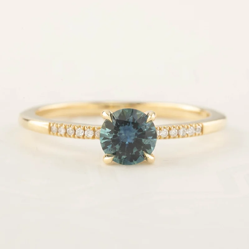 men’s rings with blue diamonds-Audrey Ring - 0.75ct Teal Blue Montana Sapphire (One of a kind)