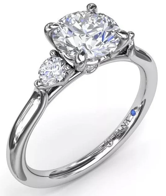 wedding bands with princess-cut diamonds-Brilliant Cut Three Stone Engagement Ring