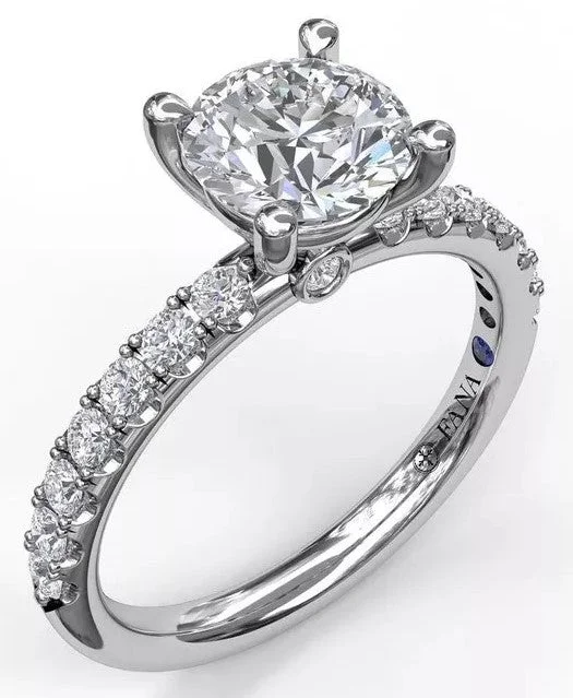 affordable diamond wedding rings-Classic Pavé Round Cut Engagement Ring