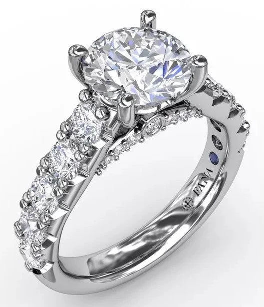 unique rings for men with diamonds-Classic Round Diamond Solitaire Engagement Ring