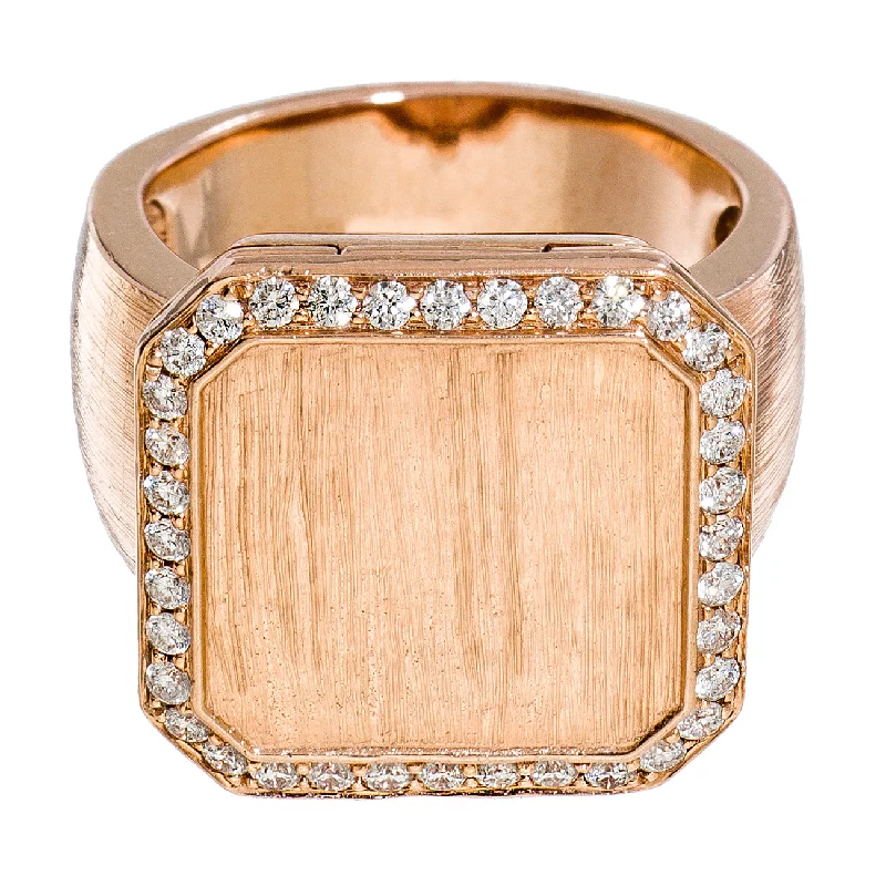 vintage diamond rings for men-Poison Ring Grande Pavé Outline Rose Gold