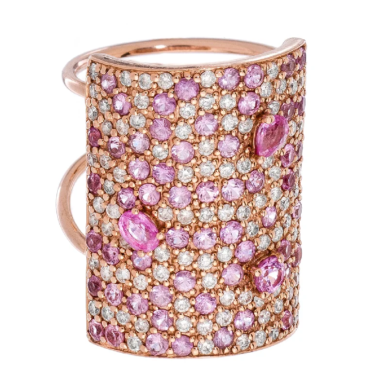 platinum rings for women with diamonds-Stardust Ring Pink Sapphire Rose Gold