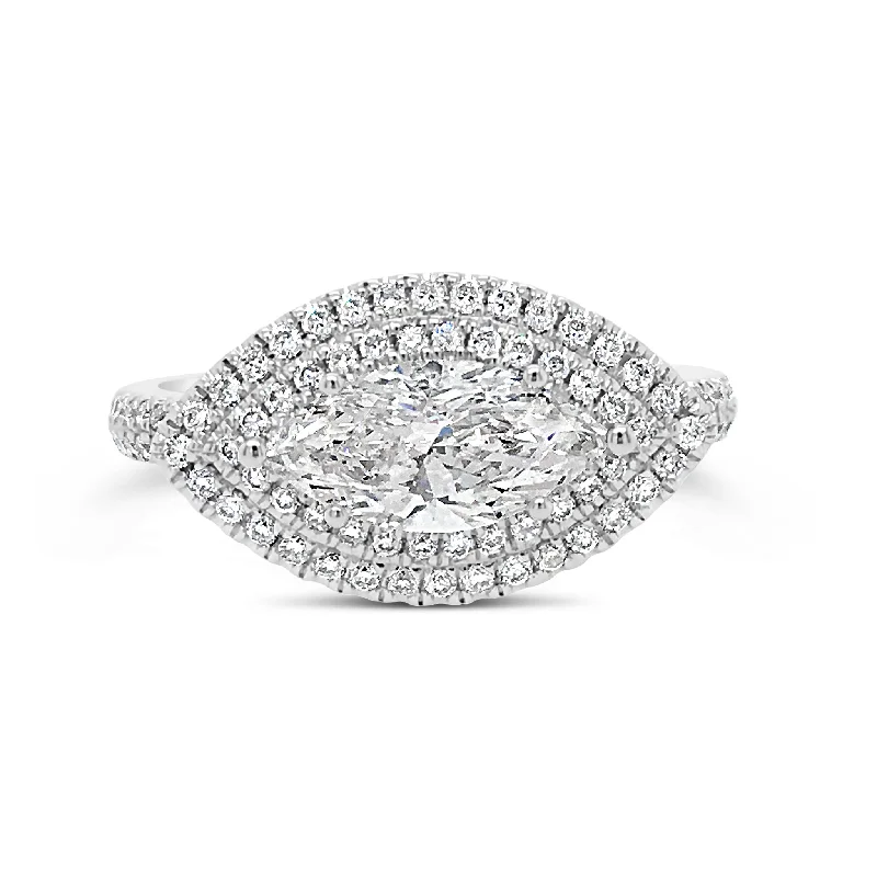 eternity wedding rings with diamonds-Diamond Marquise Engagement Ring