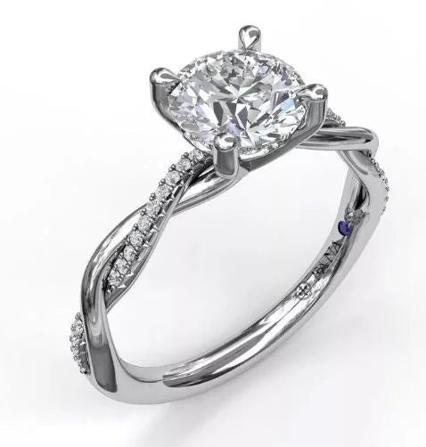 vintage-inspired engagement rings-Diamond Twist Engagement Ring