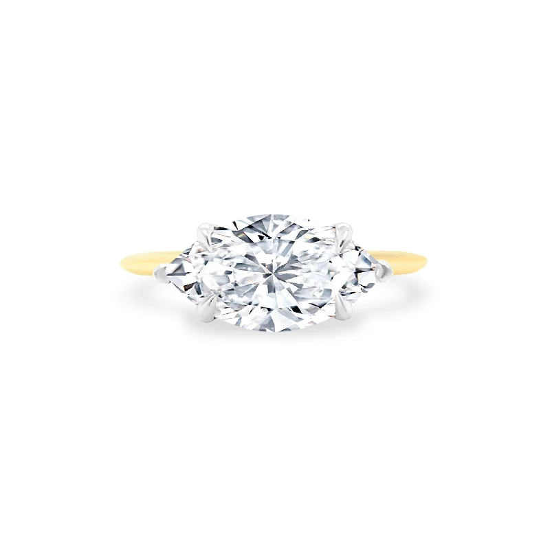 engagement rings with a split shank-East West Marquise Cut Solitaire