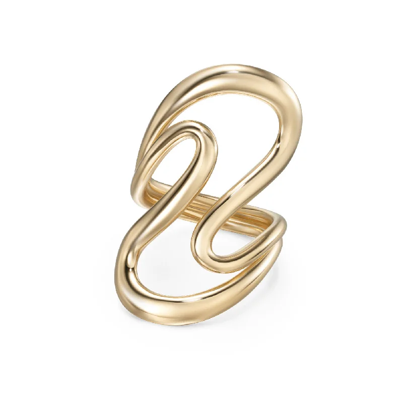 unique rings for men with diamonds-HANNAH RING Large (Gold)