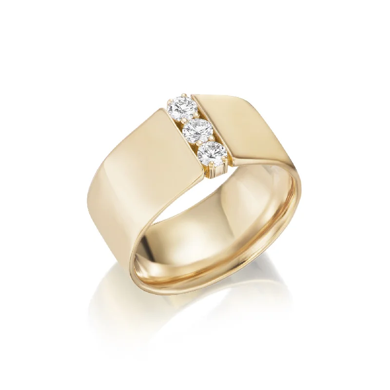 trendy gold wedding rings-HONEY CIGAR BAND Small