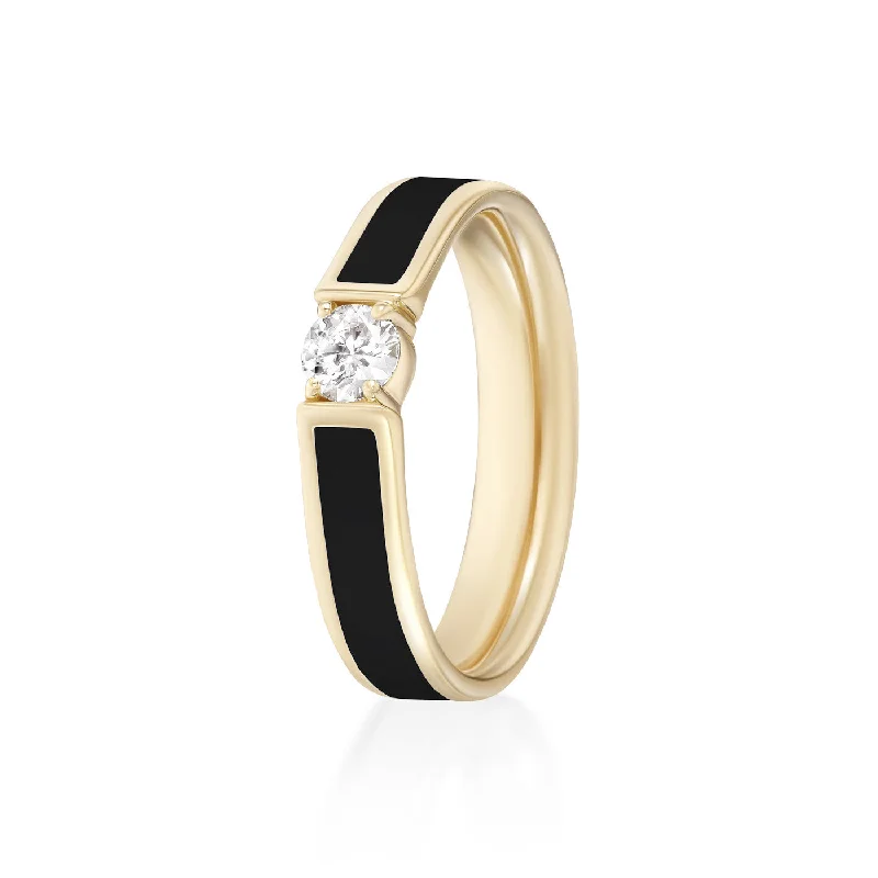 men’s wedding bands with diamonds and emeralds-HONEY RING (Enamel)