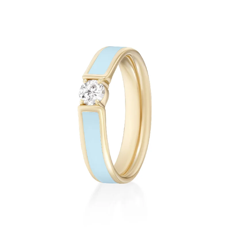 Pastel Blue / Yellow Gold