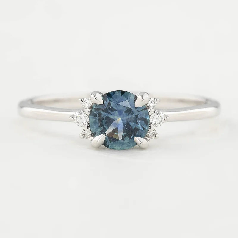 modern gold rings for men-Lena Ring - 0.66ct Blue Montana Sapphire, 14k White Gold (one of a kind)