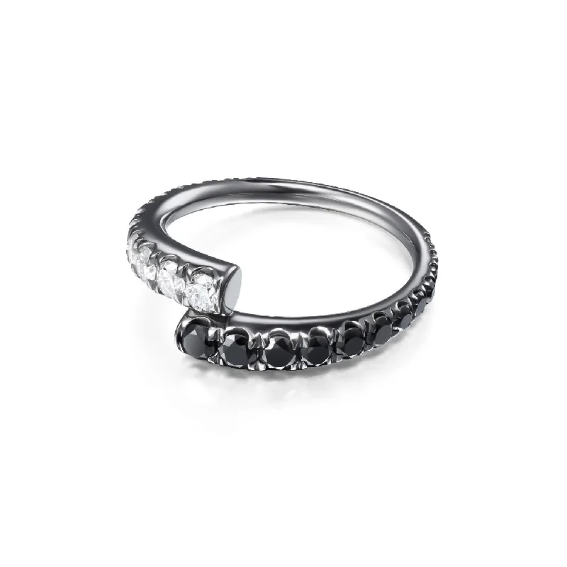 women’s rings with mixed gemstones-LOLA RING (Black Diamond)