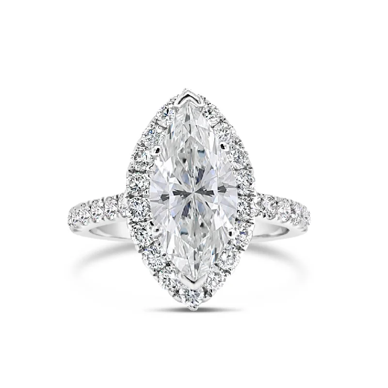 diamond halo engagement rings-Marquise Halo Diamond Engagement Ring