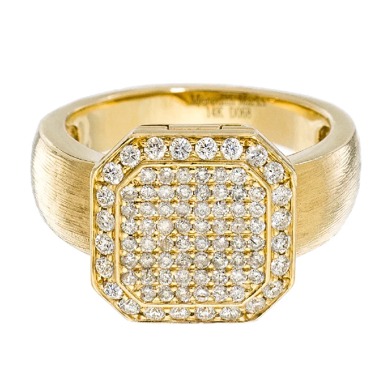 women’s platinum engagement rings with diamonds-Poison Ring Petite Full Pavé Yellow Gold