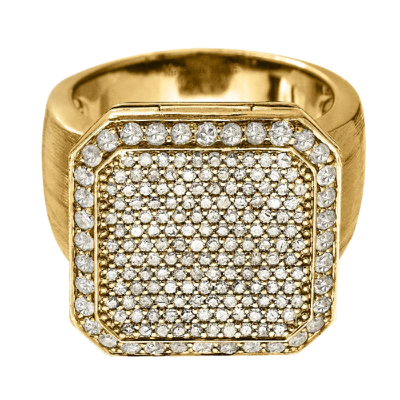 gold wedding bands with small diamonds-Poison Ring Grande Full Pavé Yellow Gold