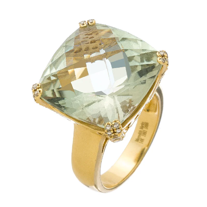 modern women’s engagement rings-Reid Ring Yellow Gold Green Amethyst