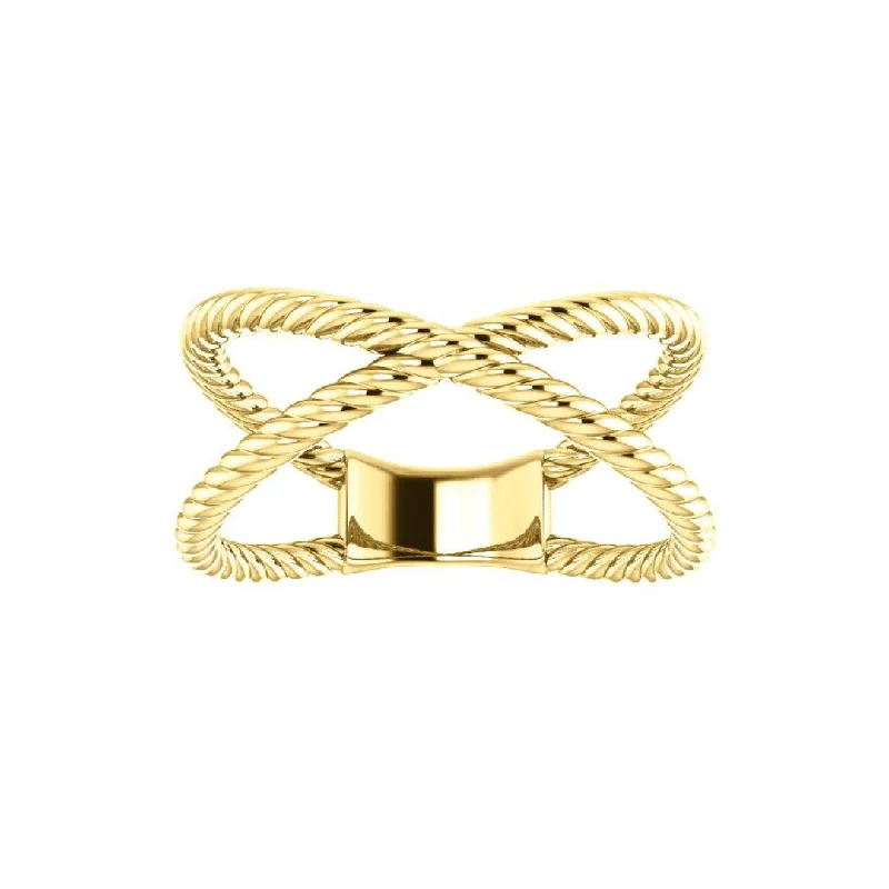 wedding bands for men with intricate designs-Rope X Ring