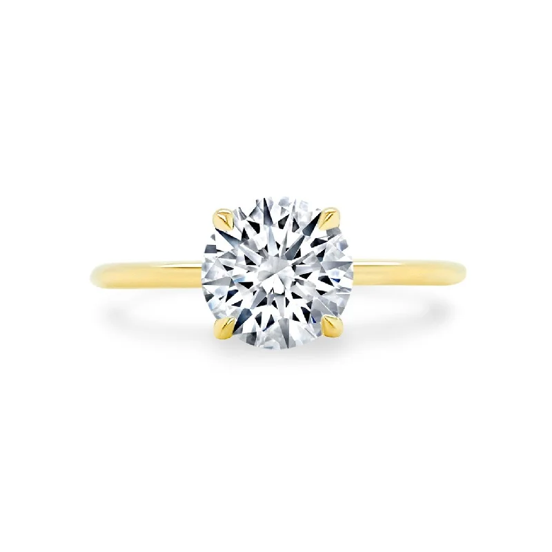 stackable rings with diamonds-Round Solitaire