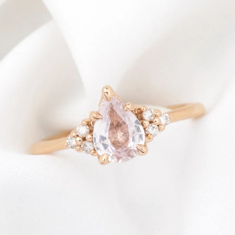 rose gold diamond rings for women-Teresa Ring Light Pink Madagascar Sapphire, 14k Rose Gold (One of a kind)