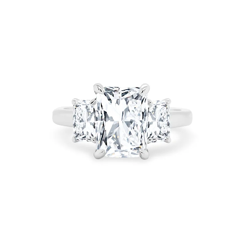 handmade engagement rings for women-Triple Radiant Cut