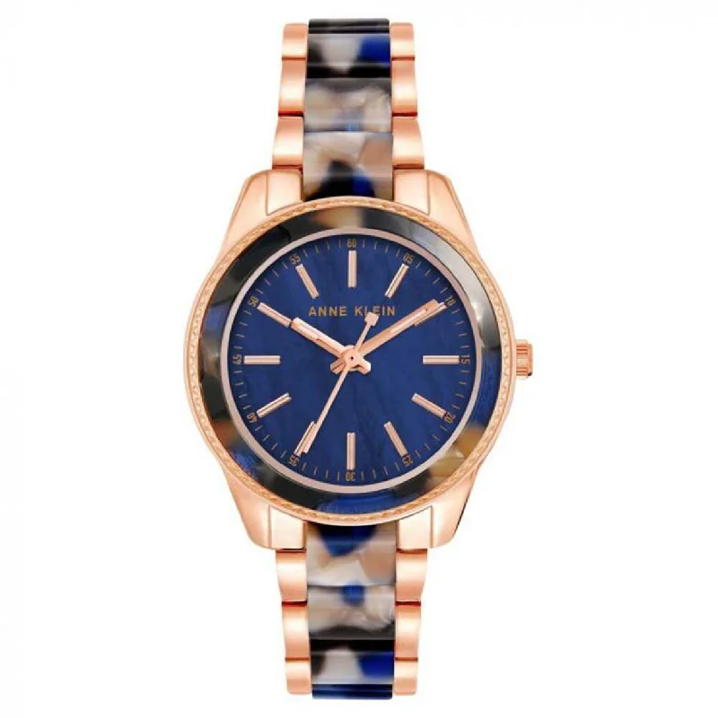 solar-powered watches with long battery life-Anne Klein Analog Blue Dial Women 28mm