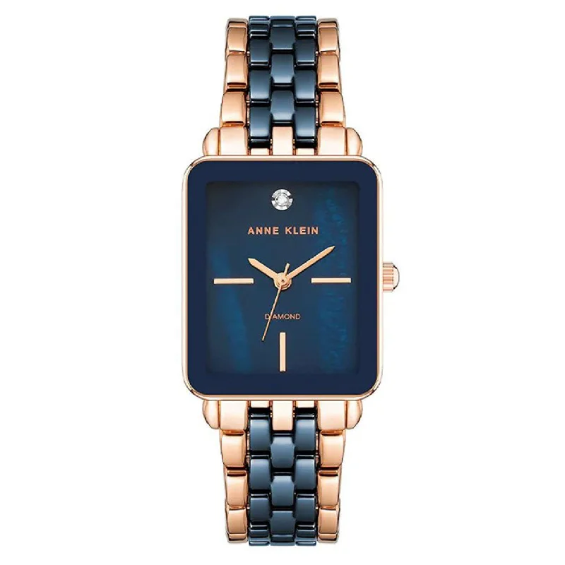 watches with GPS and heart rate sensor for athletes-Anne Klein Ceramics Navy Dial Women 32mm