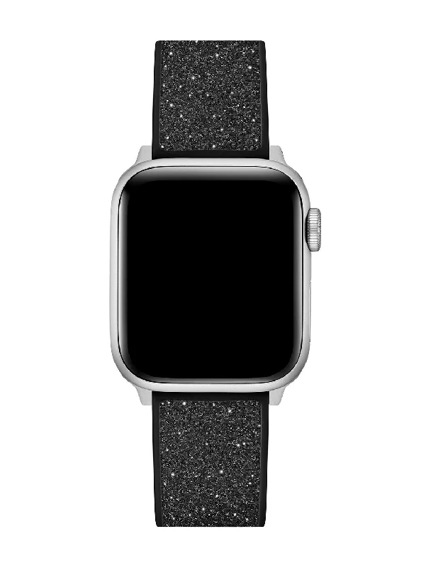 stylish watches for formal events and business attire-Black Glitz Flex Silicone Apple Watch Strap