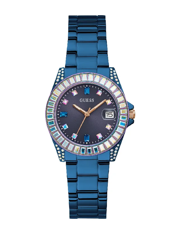 smartwatches with message notifications-Blue Crystal Opaline Watch