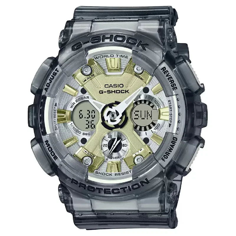 men’s watches with polished metal case for formal wear-Casio G-Shock Grey Dial Women 45.9mm