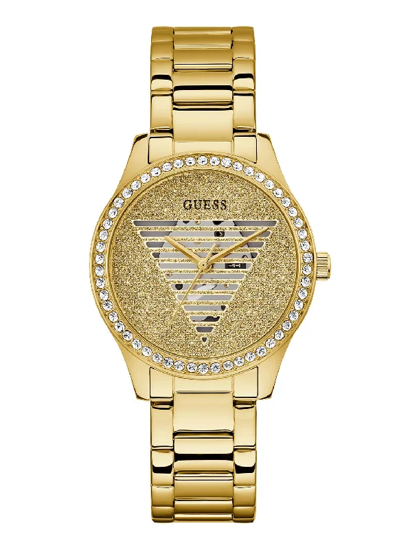 watches with classic look and modern functionality-Champagne Lady Idol Glitz Watch