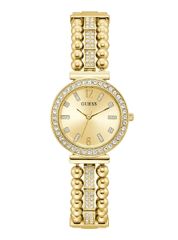 lightweight and durable watches for outdoor adventures-Gold Beaded Glitz Gala Watch